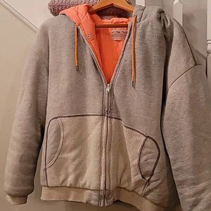 3 for $20 Free People We The Free Reversible Grey Orange Puffer Hoodie S